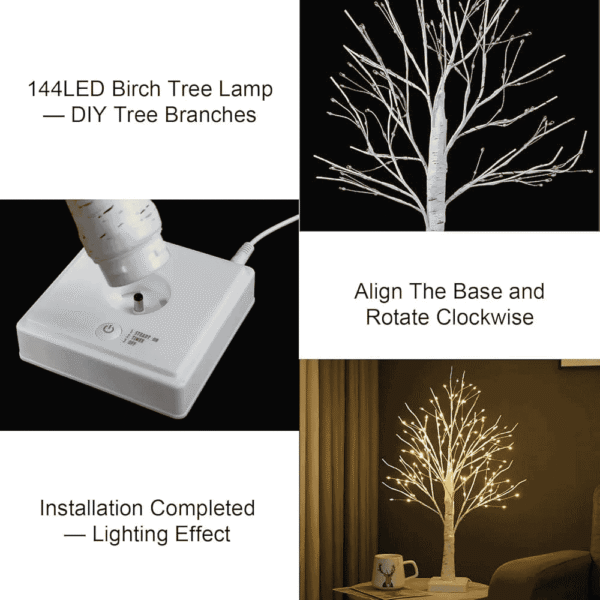 LED Tree Lights Lamp, DIY Artificial Tree Lamp Timer Cell - Image 6