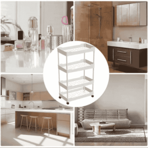 4 layer high Quality Big size portable trolly rack with aluminum pipes