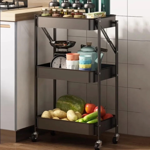 3 Tier Fold Away Trolley Imported Made in China - Image 2