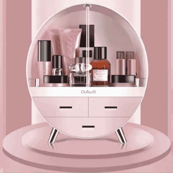 Large Capacity Cosmetics Storage Box Drawer Type Double Door - Image 3