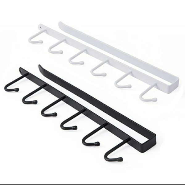 6 Iron Hook Under Cabinet Mug Holder - Image 3