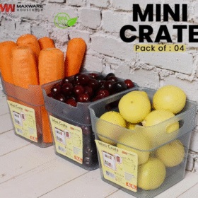 MultiPurpose Plastic Pack Of 4 Mini Crate Storage Box