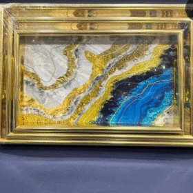 Solid Bamboo Wood marble Serving Tray, Tea Coffee Food  (Set of 3 )