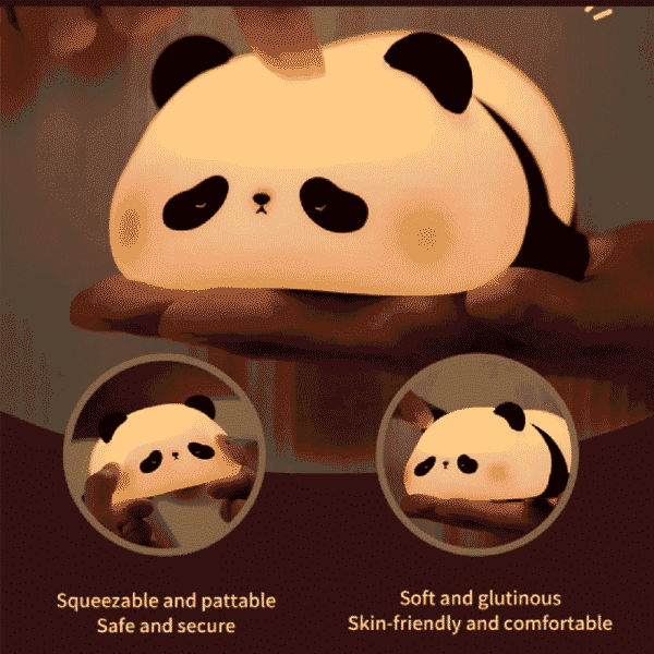 Silicone Cute Sleeping Panda Tap Night Light for Kids - Image 2