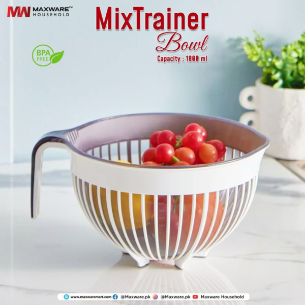MixTrainer Bowl (1800ml) Mixing Bowl + Strainer - Image 4