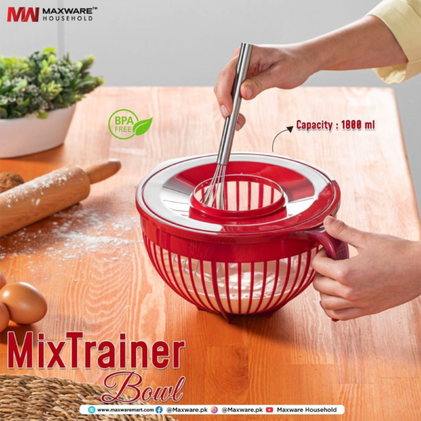 MixTrainer Bowl (1800ml) Mixing Bowl + Strainer - Image 6