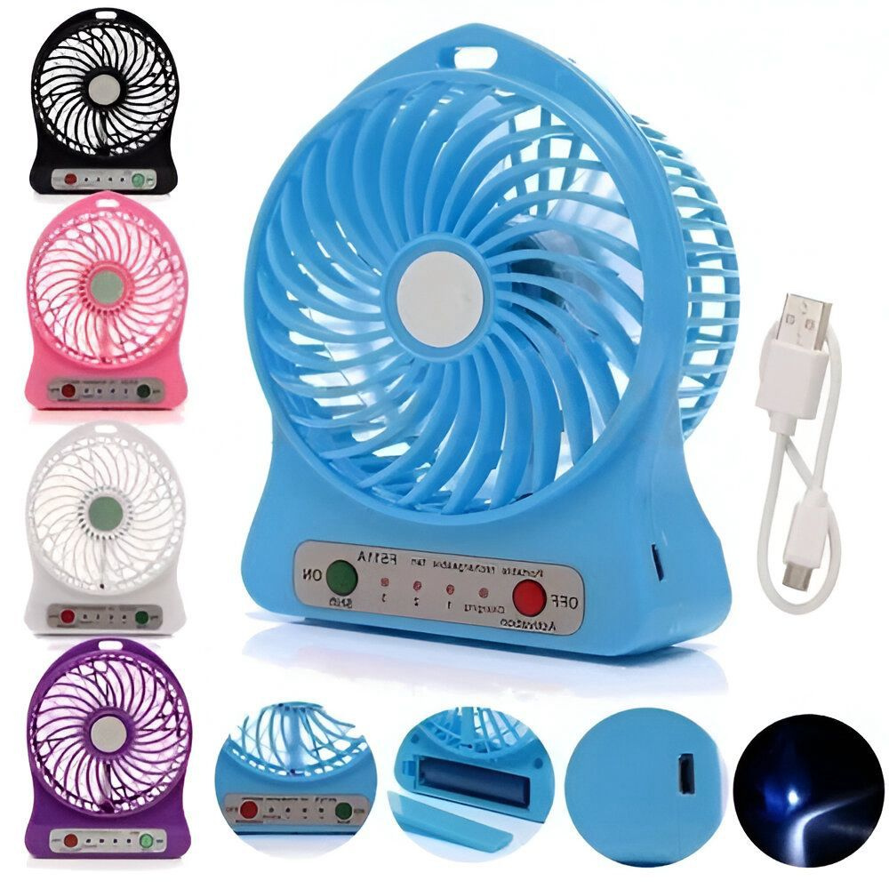 Mini Rechargeable Fan with Speed Control (Random color)