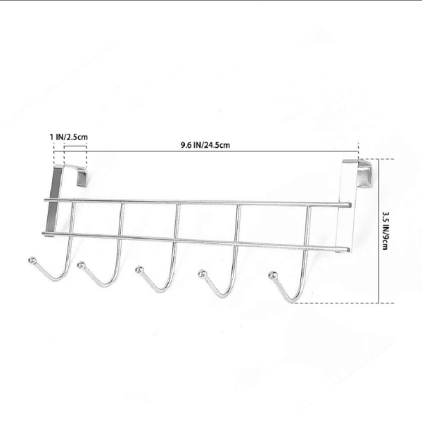 Steel  Over The Door 5  Hooks Hanger - Image 6
