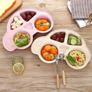 1pc Car Shape Kids Food Plate with Spoon & Chopsticks