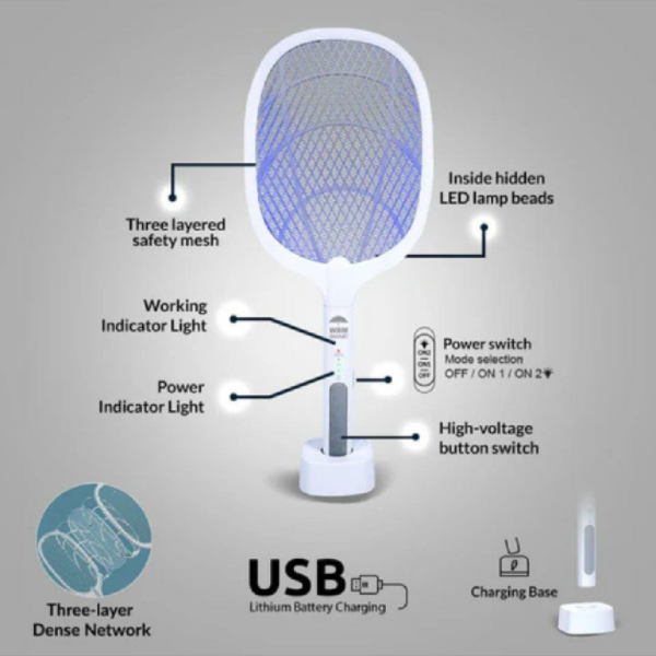 Mosquito Racket With Stand ( without box ) - Image 7