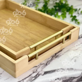 Solid Bamboo Wood Serving Tray, Home Decoration (Set of 3 )