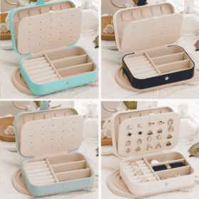 Jewelry Earring Ring Necklace Storage Box Travel Jewelry Case
