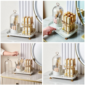 360° Rotating Makeup Brush Box Lipstick Organizer