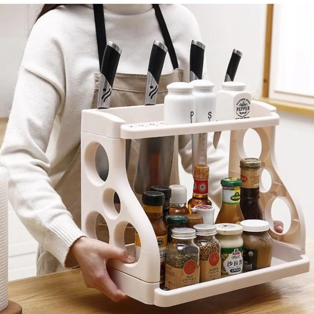 Kitchen Bathroom 2 Tier Storage Shelf