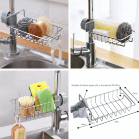 Sink Faucet Storage Rack Stainless Steel