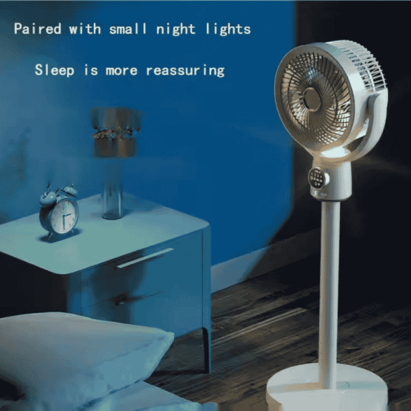 Air Circulation Floor Fan with Night Light Desktop Fan with Detachable Rod  Wind Speed - Image 5