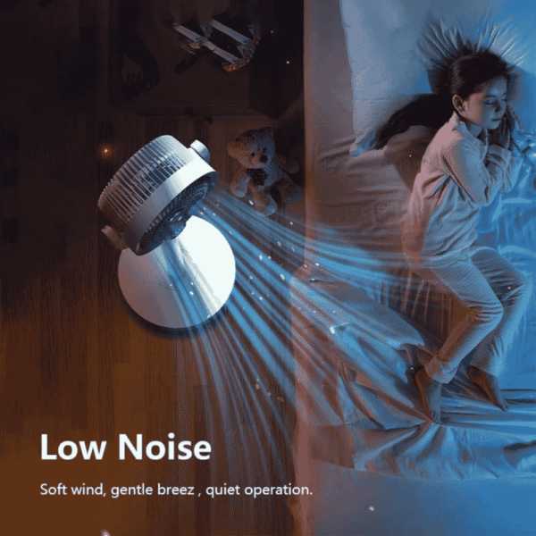 Air Circulation Floor Fan with Night Light Desktop Fan with Detachable Rod  Wind Speed - Image 4