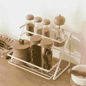 2-Tier Metal Kitchen Rack, Spice Organizer, Storage Shelf for Salt and Pepper
