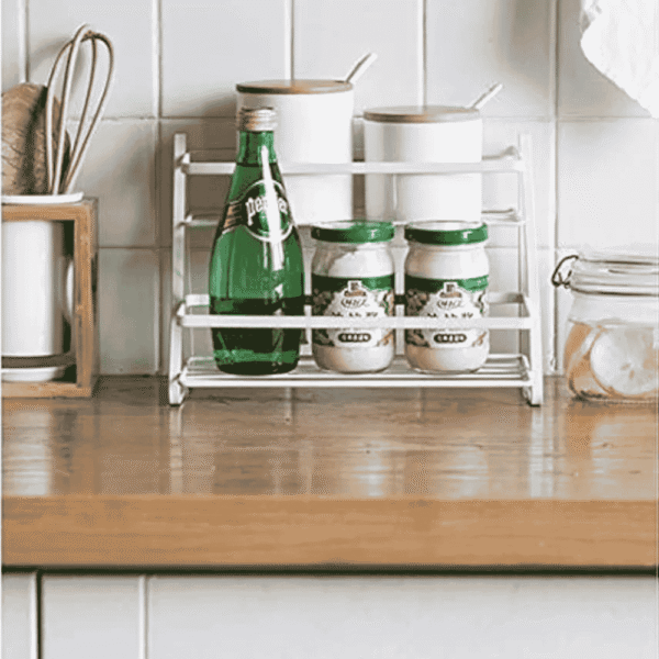 2-Tier Metal Kitchen Rack, Spice Organizer, Storage Shelf for Salt and Pepper - Image 5