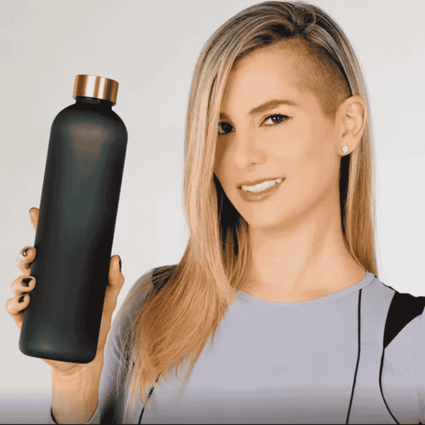 1L high Quality shaded water bottle with golden cap Hard plastic food grade material - Image 4