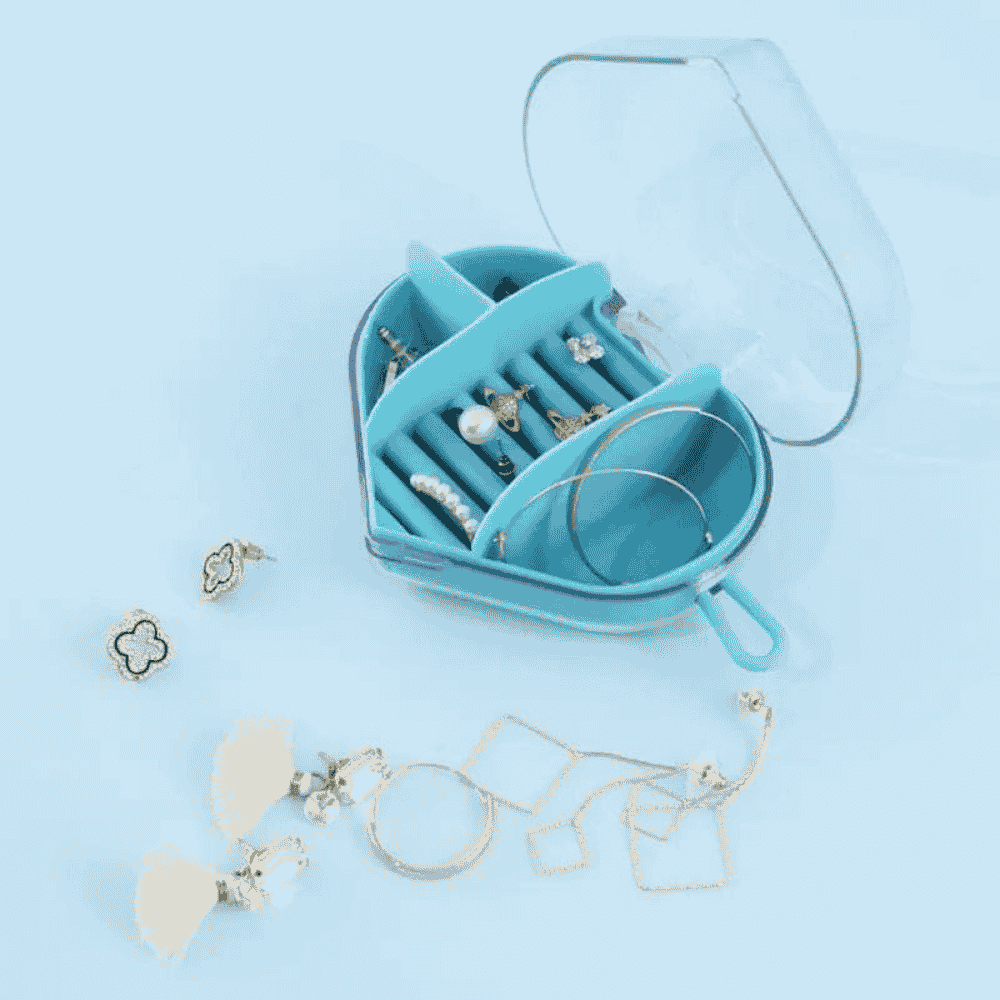 Acrylic Heart Shape Jewelry Organizer, Portable Heart Jewellery Holder