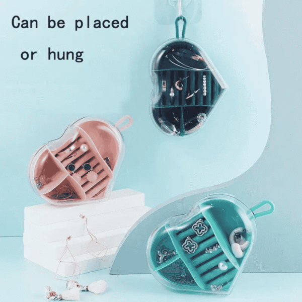 Acrylic Heart Shape Jewelry Organizer, Portable Heart Jewellery Holder - Image 2