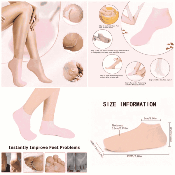 Silicone Moisturizing Socks (Pair) Good Quality