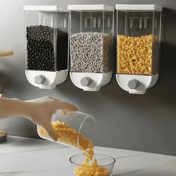 Transparent Cereal Dispenser, Wall-mounted Cereal Storage Box