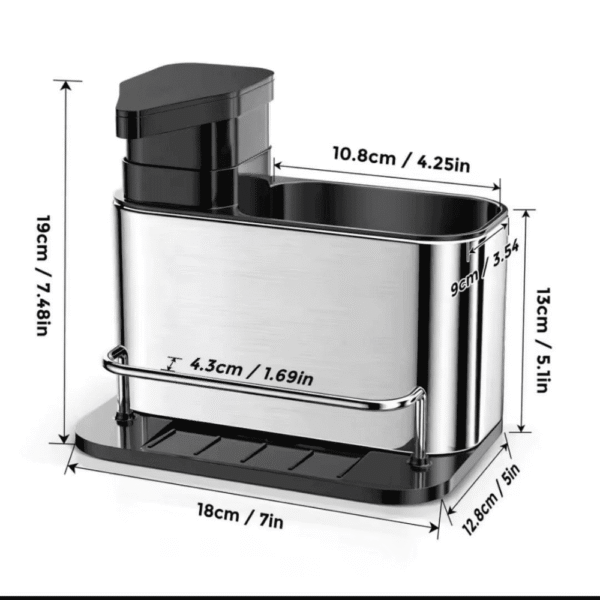 3 in 1 Kitchen Stainless Steel Soap Dispenser - Image 4