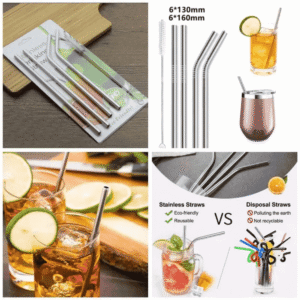 pack of 4 Stainless Steel Straws Set