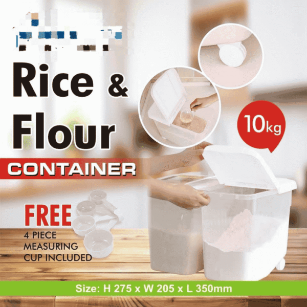 Plastic Multi Purpose Rice & Flour Container With 4 Spoon - Image 5