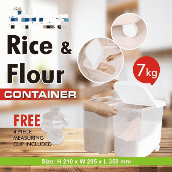 Plastic Multi Purpose Rice & Flour Container With 4 Spoon - Image 4