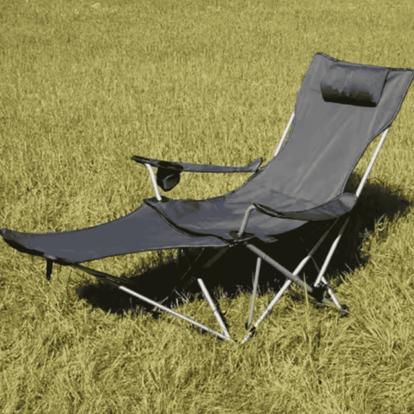Foldable portable chair with armrests , Head rest , leg rest and cup holder - Image 2