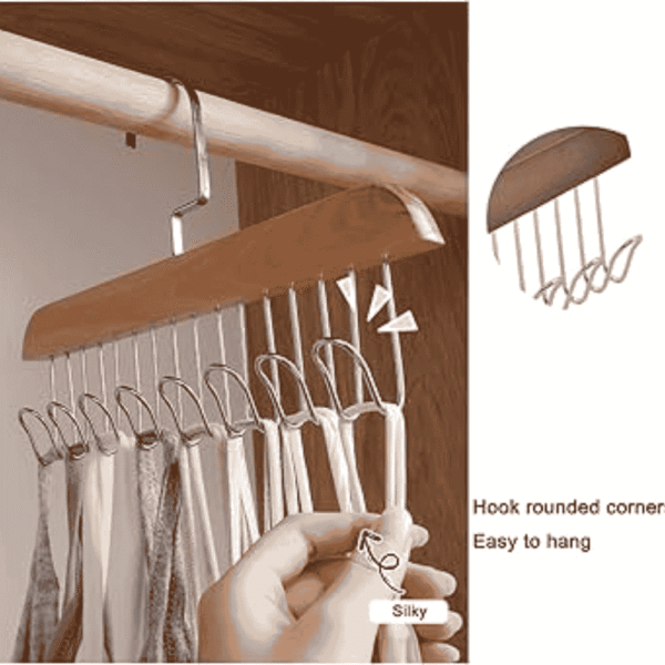 8 Hook Wooden Hanger - Image 4