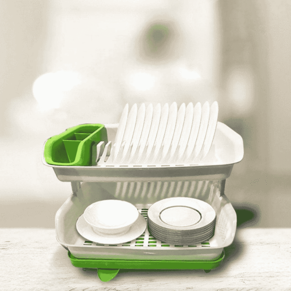Kitchen Master Double Layer Dish Drainer Random Colours (With Box) - Image 2