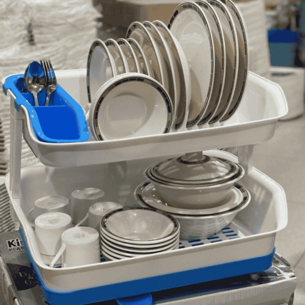 Kitchen Master Double Layer Dish Drainer Random Colours (With Box)