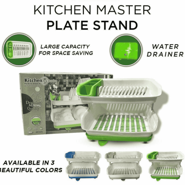 Kitchen Master Double Layer Dish Drainer Random Colours (With Box) - Image 4