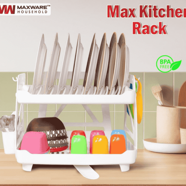 Multipurpose Plastic Mix Kitchen Plate Stand & Rack Random Colours (With Box) - Image 3