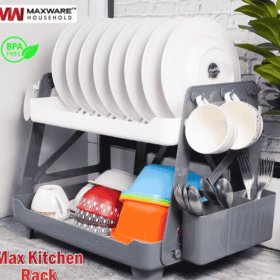 Multipurpose Plastic Mix Kitchen Plate Stand & Rack Random Colours (With Box)