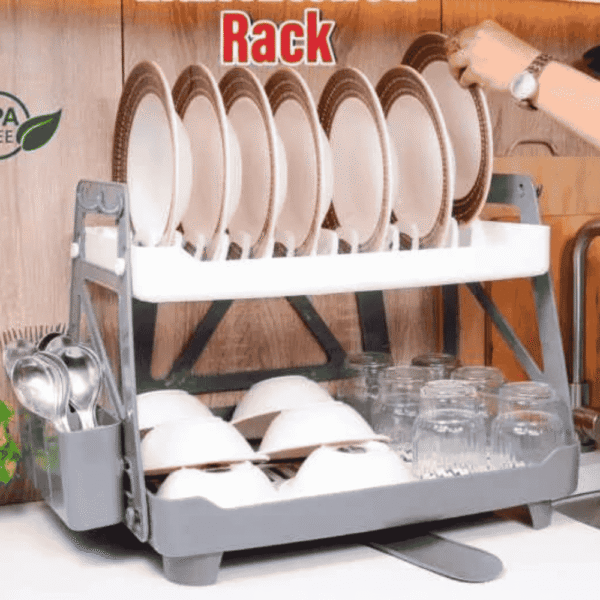 Multipurpose Plastic Mix Kitchen Plate Stand & Rack Random Colours (With Box) - Image 4