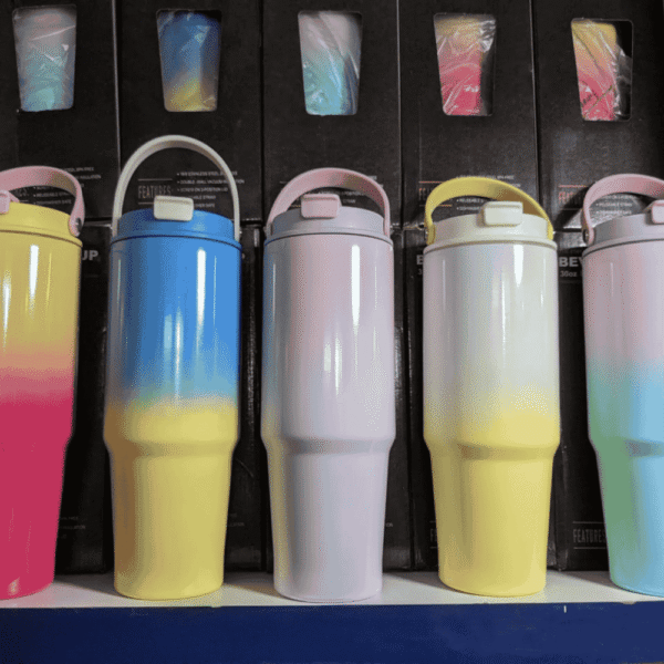Gradient Color Vacuum Cup, Sports Water Bottle, Outdoor Travel,