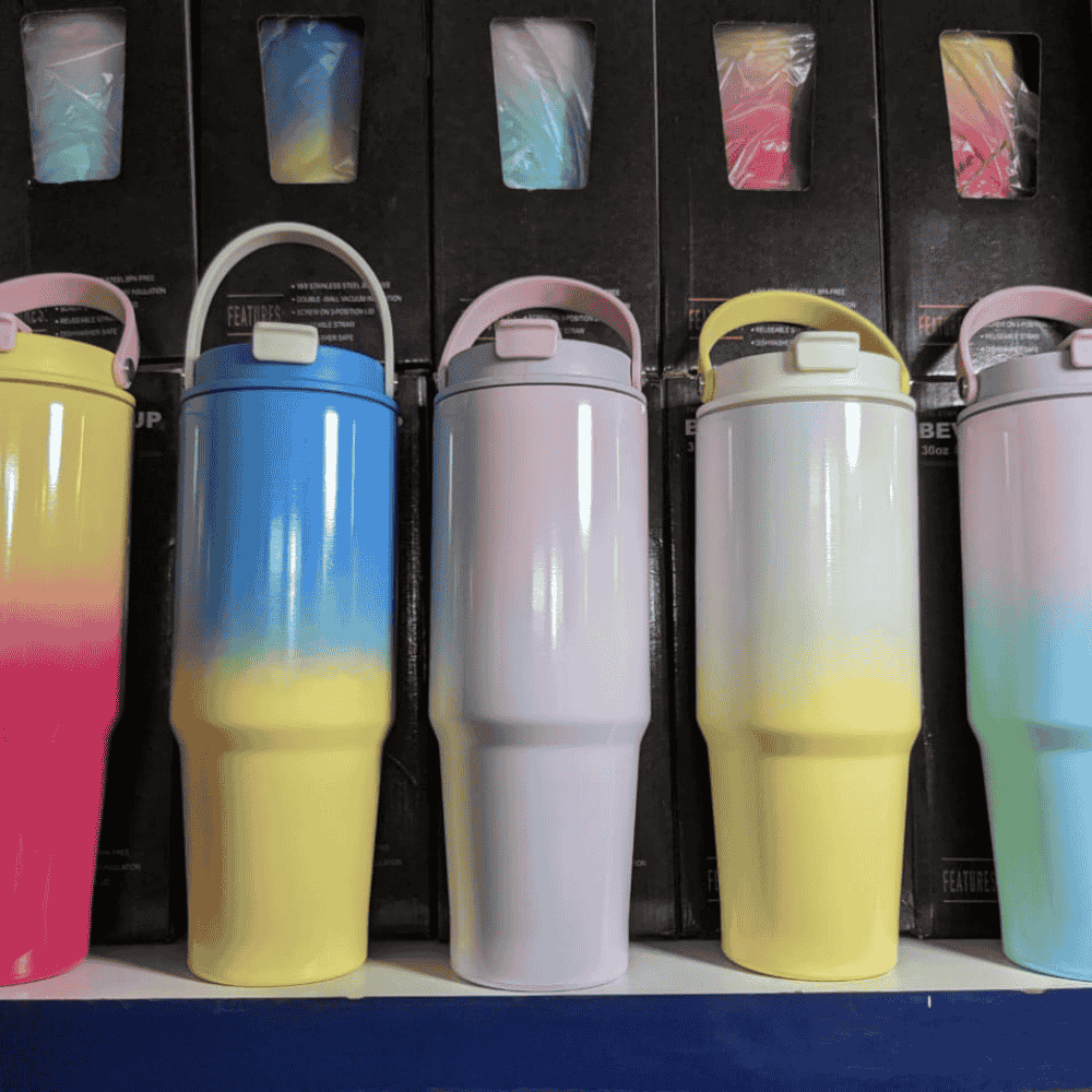 Gradient Color Vacuum Cup, Sports Water Bottle, Outdoor Travel,
