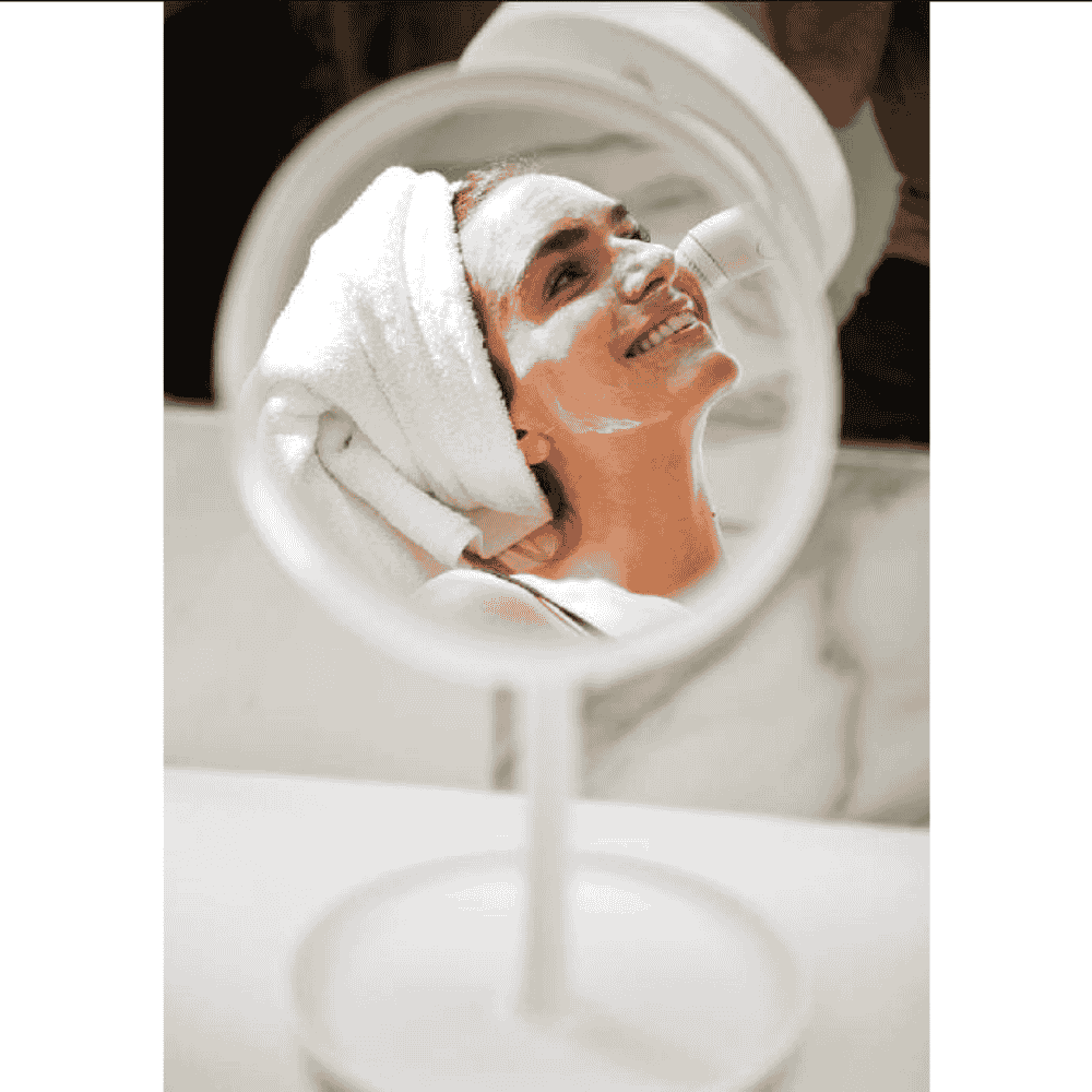 Portable Makeup Mirror Stand with Touch Screen, 3 Light Modes