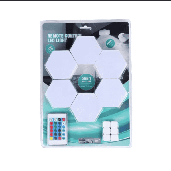 6pcs set Hexagon touch and remote control RGB lights with remote - Image 6