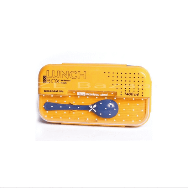 Stainless Steel 2 Portion Lunch Box With Spoon And Lids 600 ML - Image 3