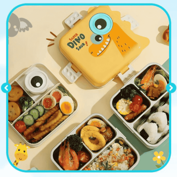 New Dino Double Decker Kids Lunch Box Retail - Image 6