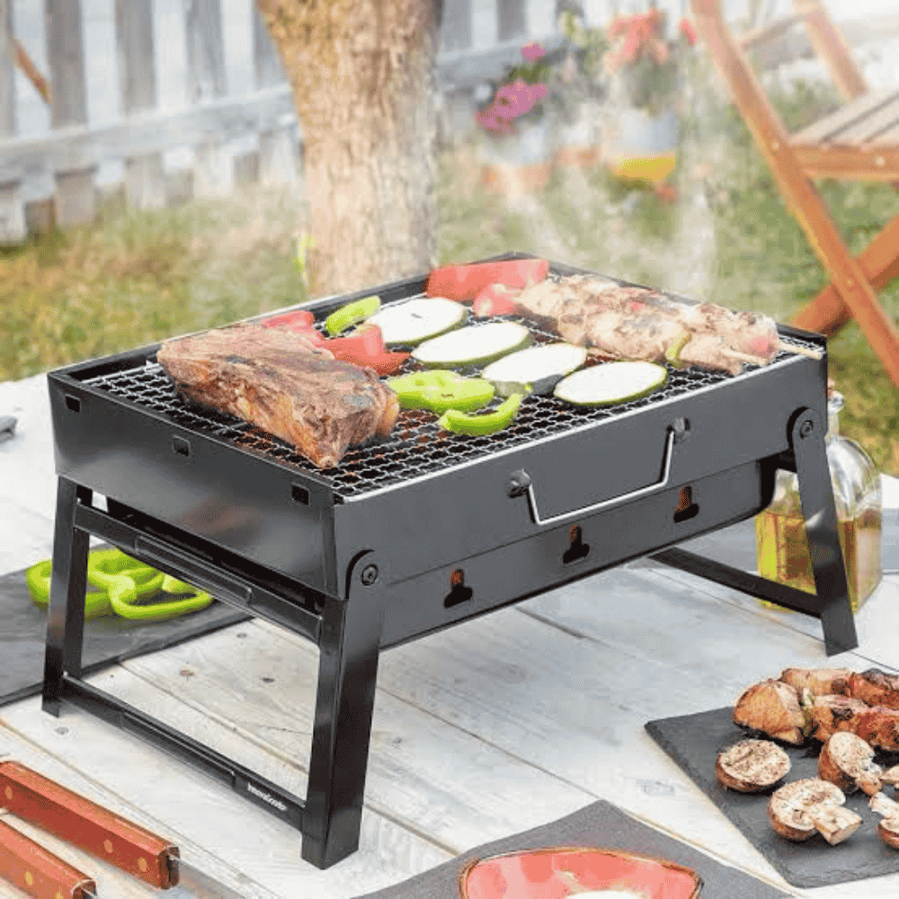 Portable BBQ Grill Stove – Foldable Outdoor Charcoal BBQ with Handle