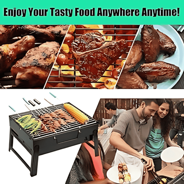 Portable BBQ Grill Stove – Foldable Outdoor Charcoal BBQ with Handle - Image 2