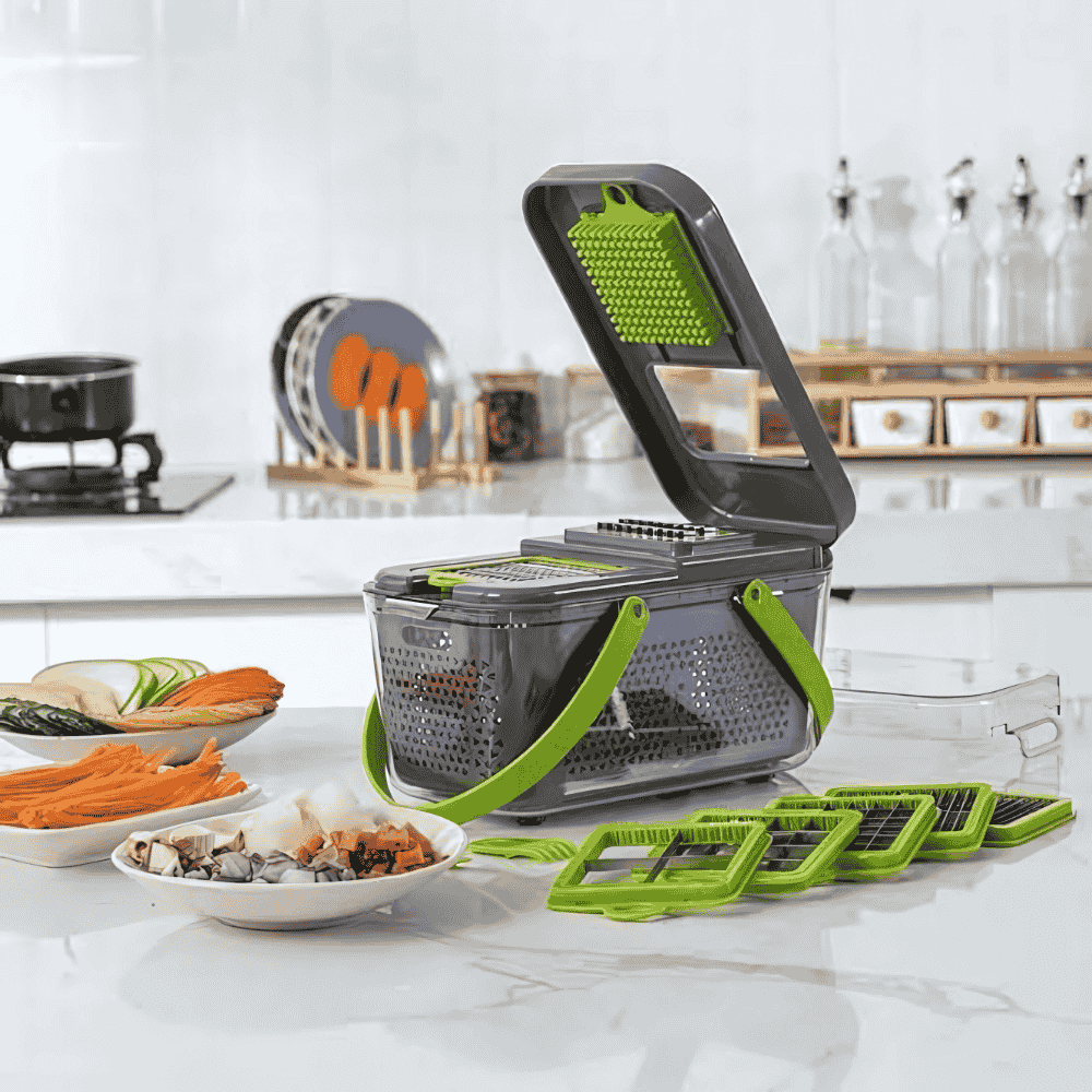 22-in-1 Multifunctional Vegetable Slicer – All-in-One Chopper, Cutter, Grater & Storage Box