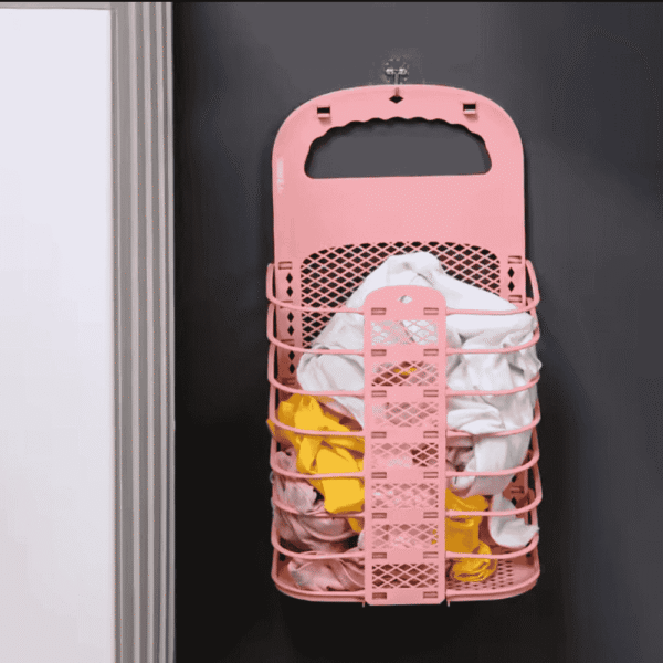 Foldable Laundry Basket with Hanging Hook – Space-Saving Clothes Storage Organizer - Image 3